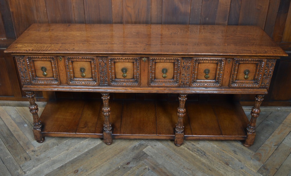 Edwardian Oak Pot Board Dresser Base View VIII