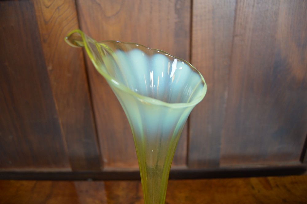 Victorian Vaseline Glass Vase View III