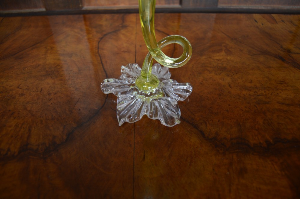 Victorian Vaseline Glass Vase View IV