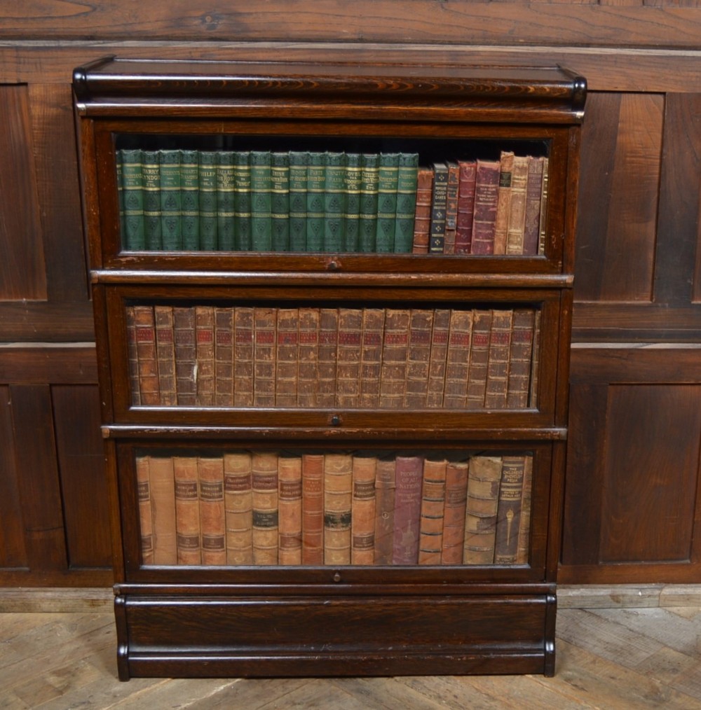 Edwardian Oak Globe Wernicke 3 Sectional Bookcase