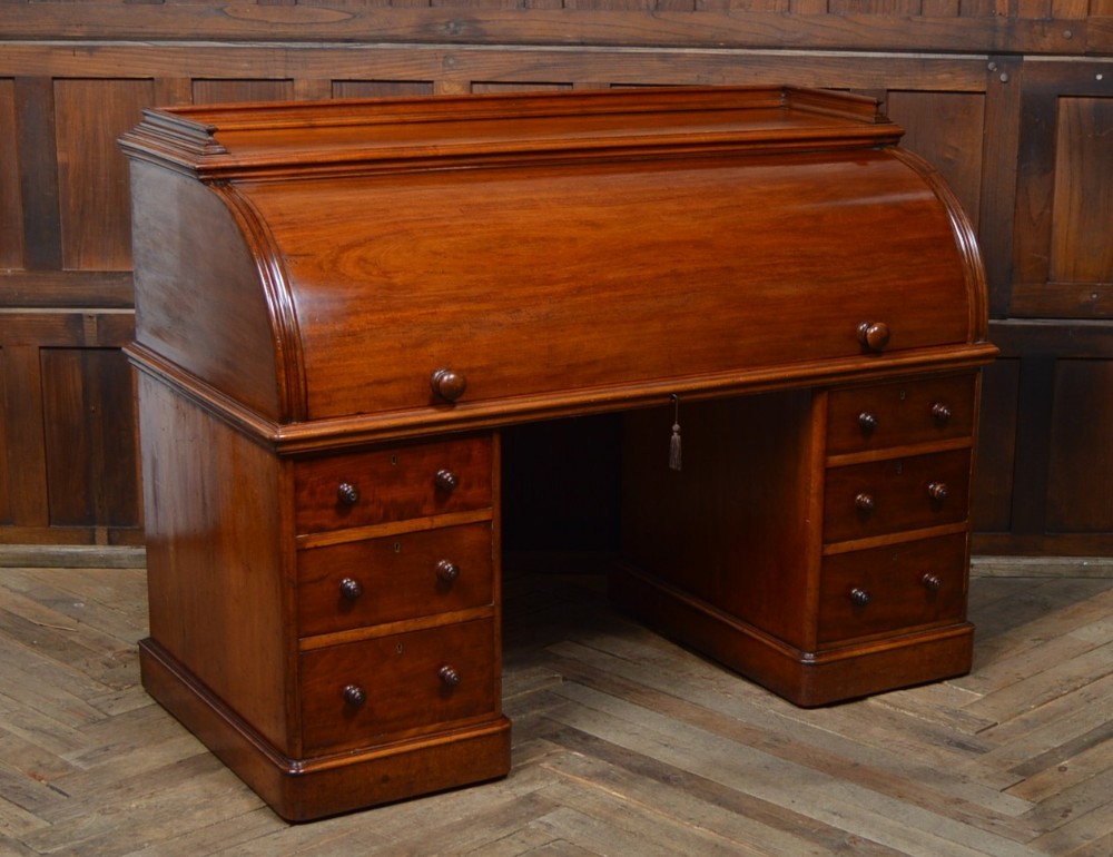 Victorian Mahogany Cylinder Desk