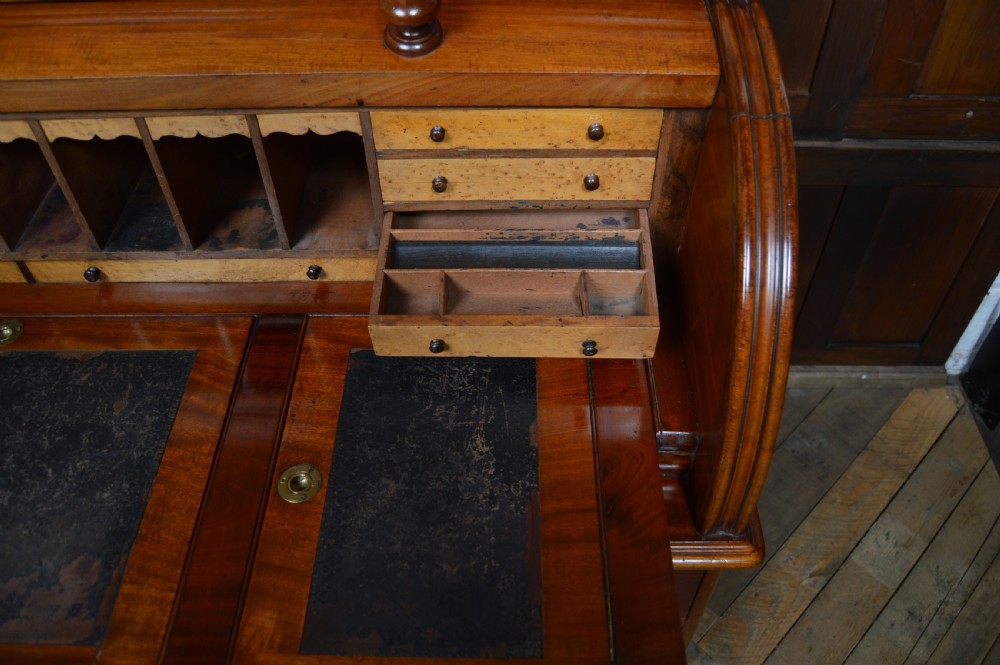 Victorian Mahogany Cylinder Desk View XV
