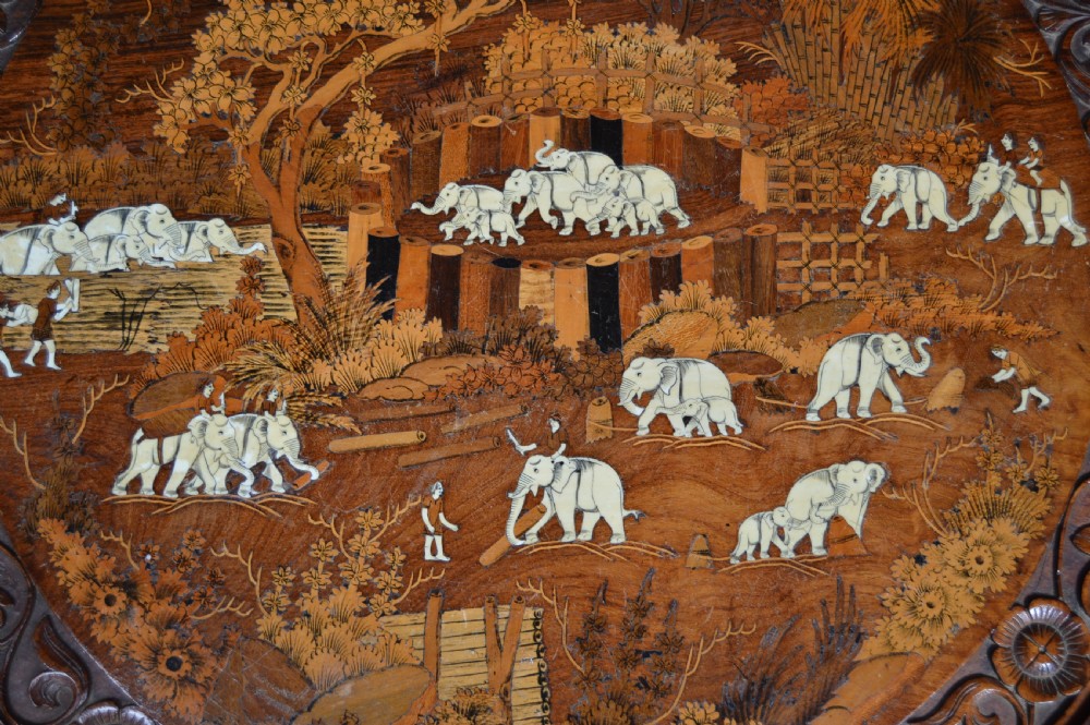 Indian Rosewood Elephant Table View V