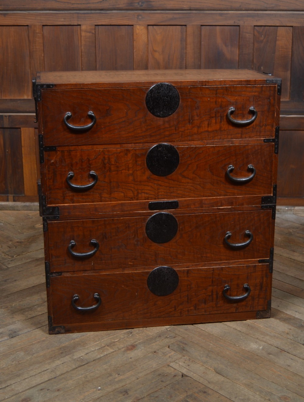 Japanese Elm Wood Tansu Chest