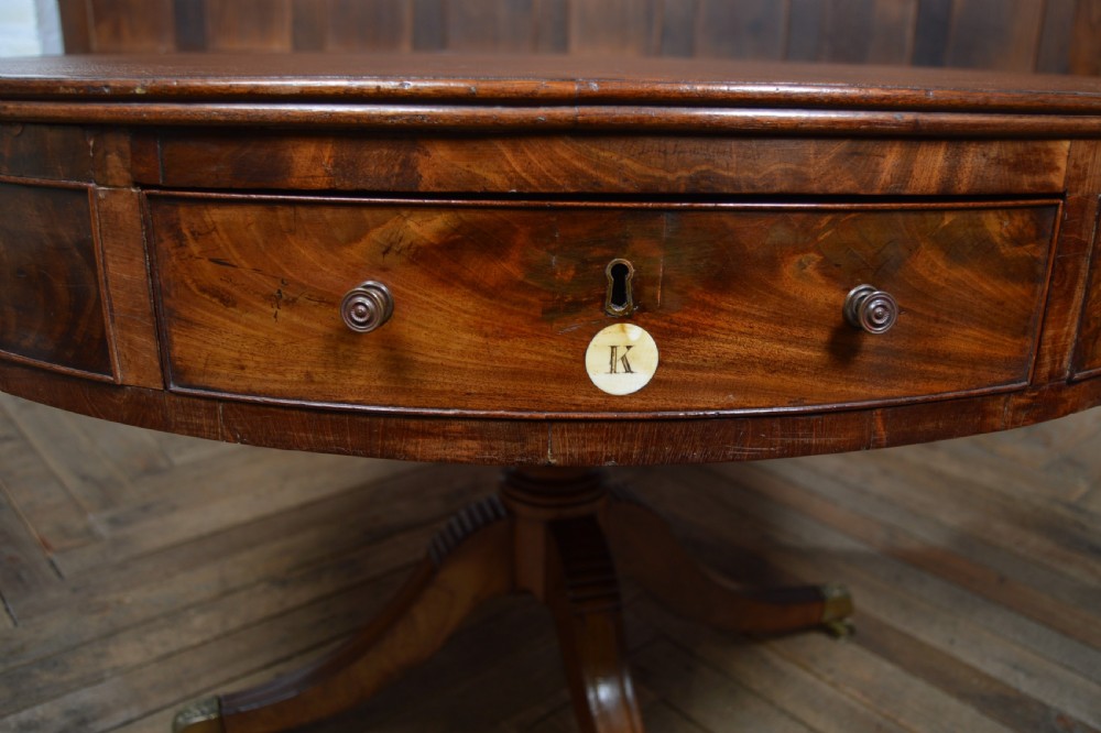 Regency Mahogany Drum Table View V