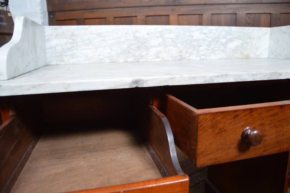Victorian Marble Top Mahogany Wash Stand View V