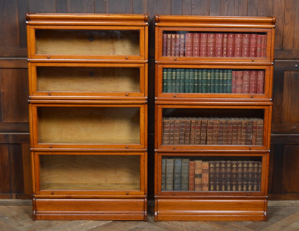 Pair of Edwardian Globe Wernicke 4 Sectional Bookcases