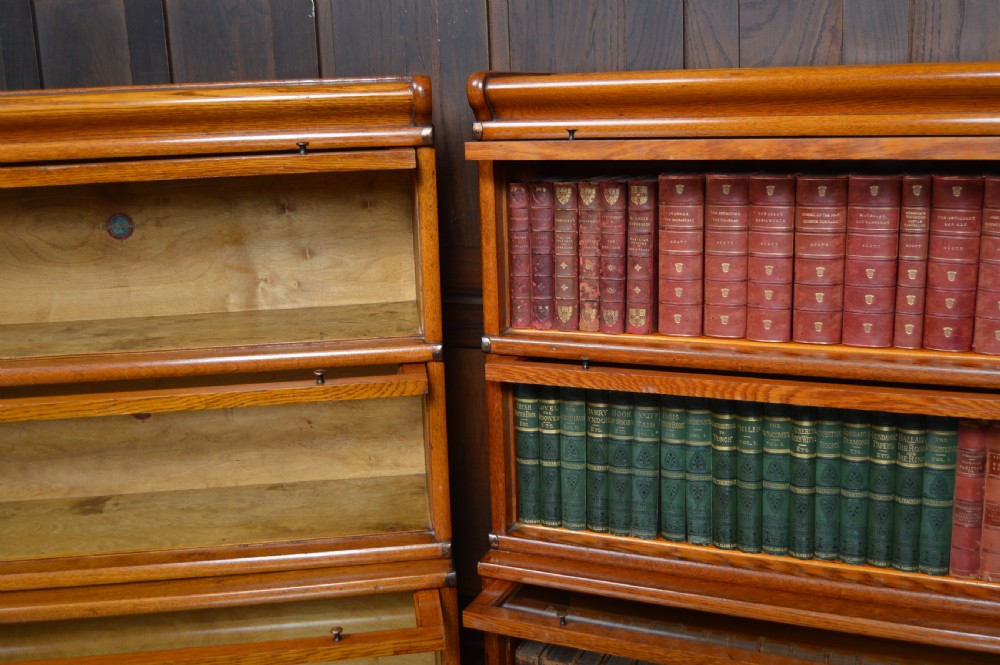 Pair of Edwardian Globe Wernicke 4 Sectional Bookcases View VIII