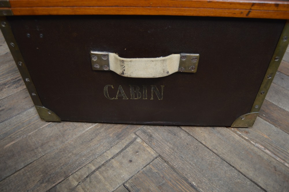 Leather Covered Travel Trunk/ Storage Box View X