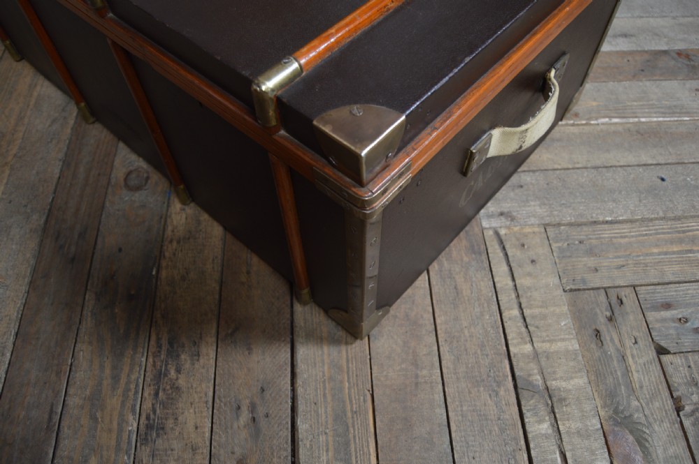 Leather Covered Travel Trunk/ Storage Box View XIII