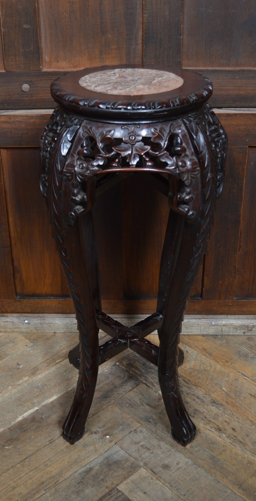 Chinese Marble Top Plant Stand