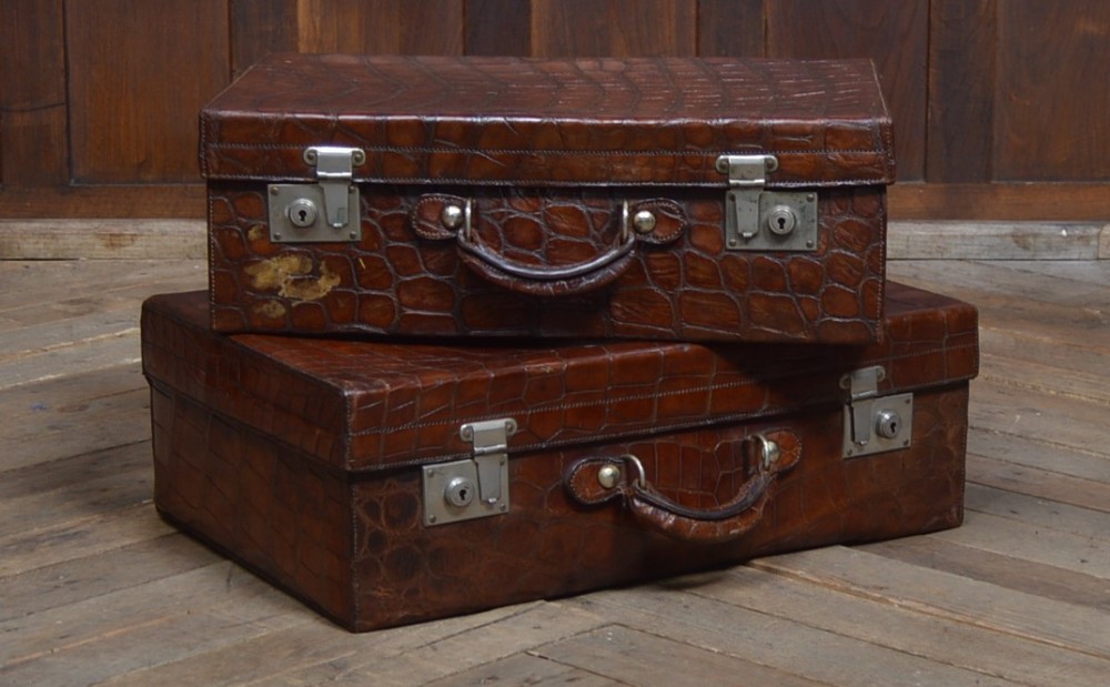 Pair of Cawnpore Faux Crocodile Cases