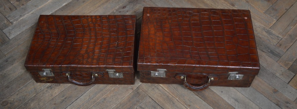 Pair of Cawnpore Faux Crocodile Cases View X