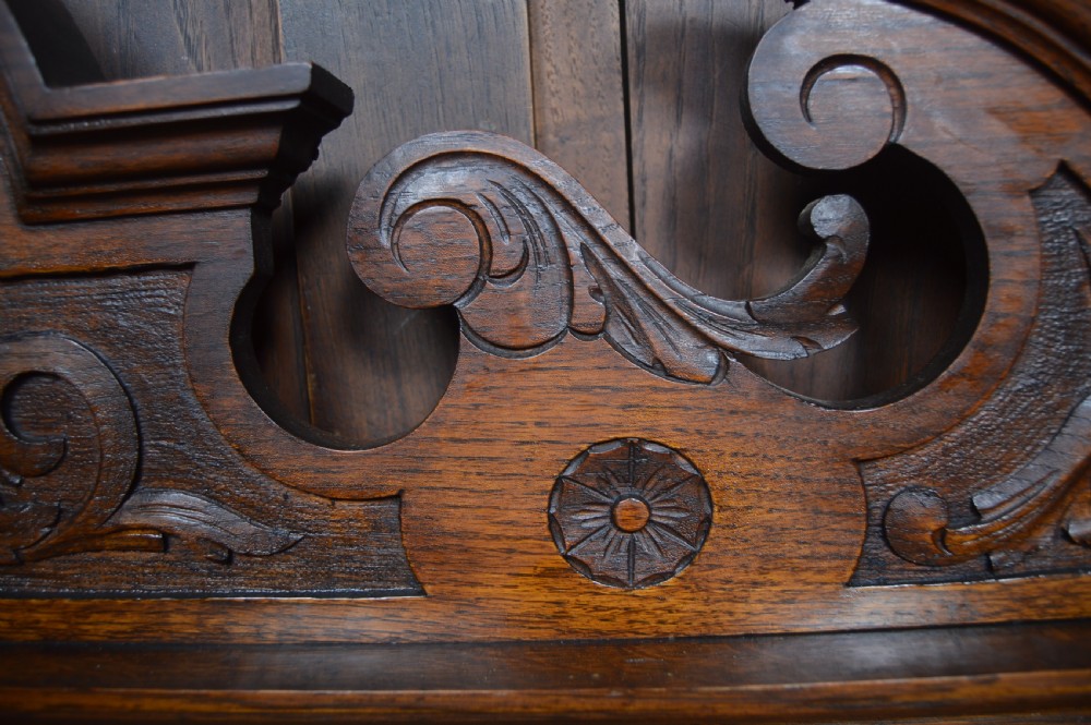 Victorian Oak Over Mantle Mirror View XIII
