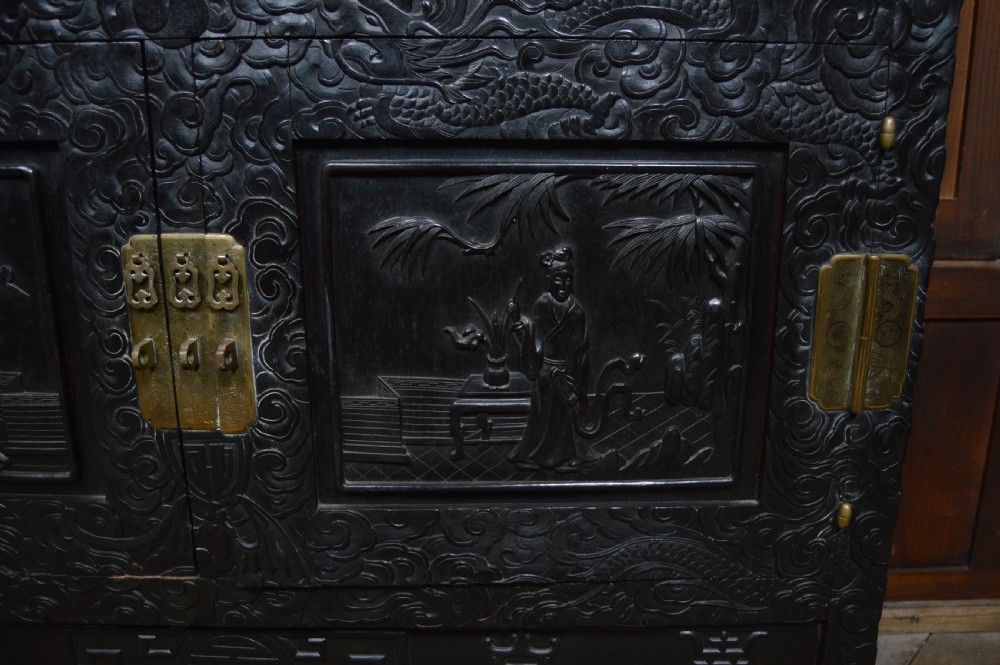 Chinese Ebonised Display Cabinet View IV