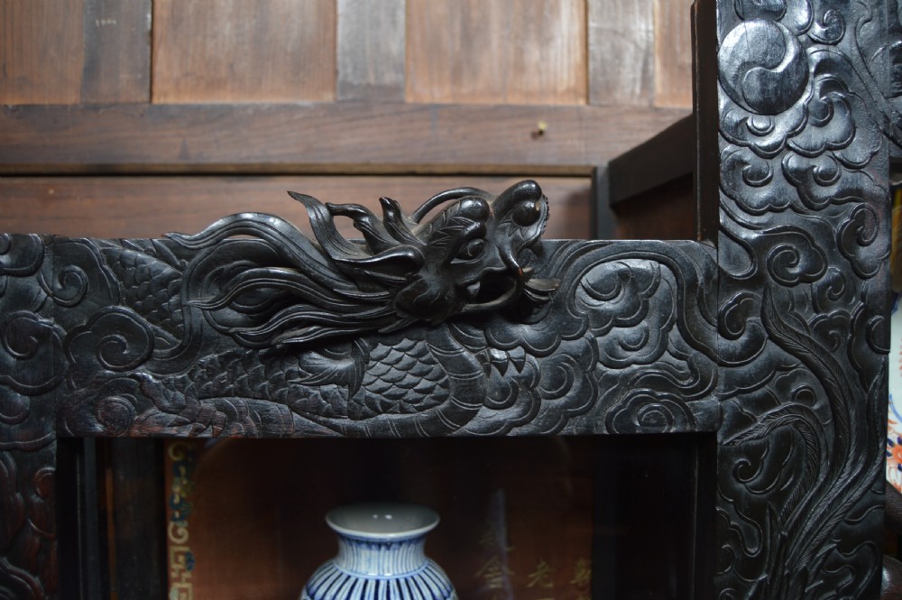 Chinese Ebonised Display Cabinet View XII