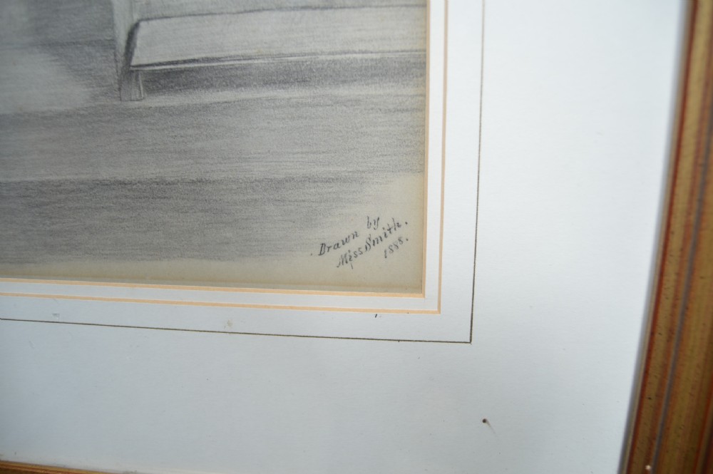 Framed Pencil Drawing By Miss Smith  View V