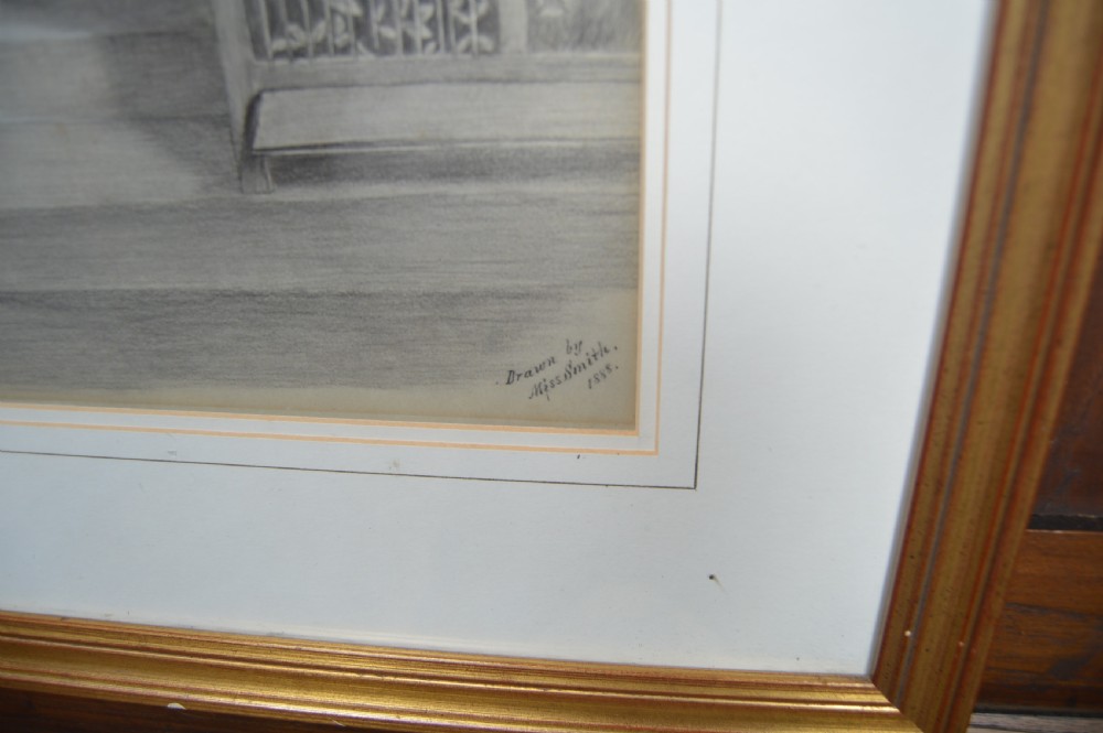 Framed Pencil Drawing By Miss Smith  View VI