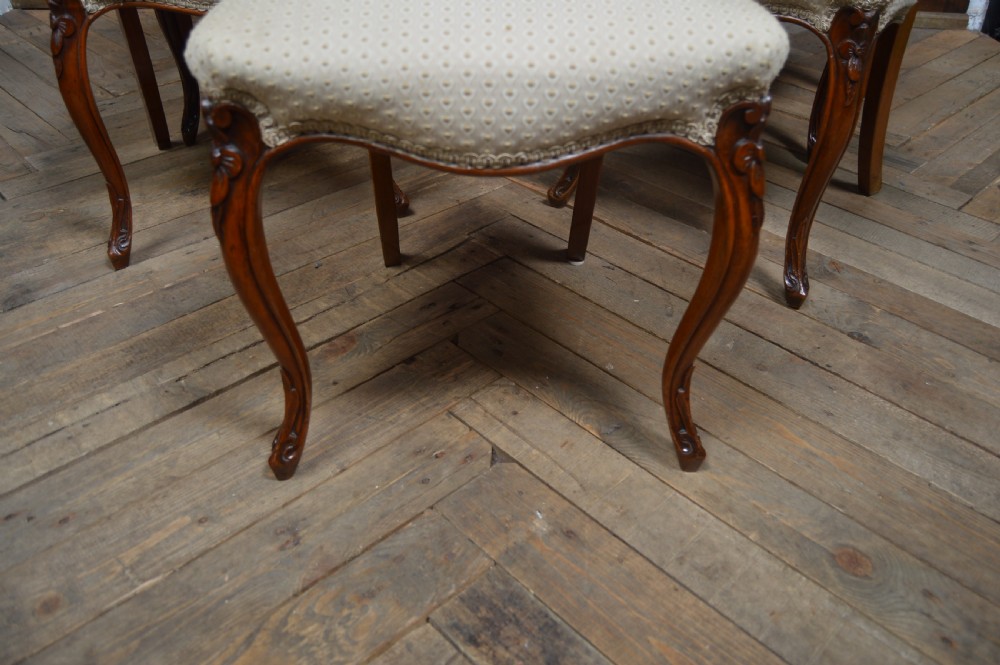 Set of 8 Victorian Walnut Dining Chairs View XII