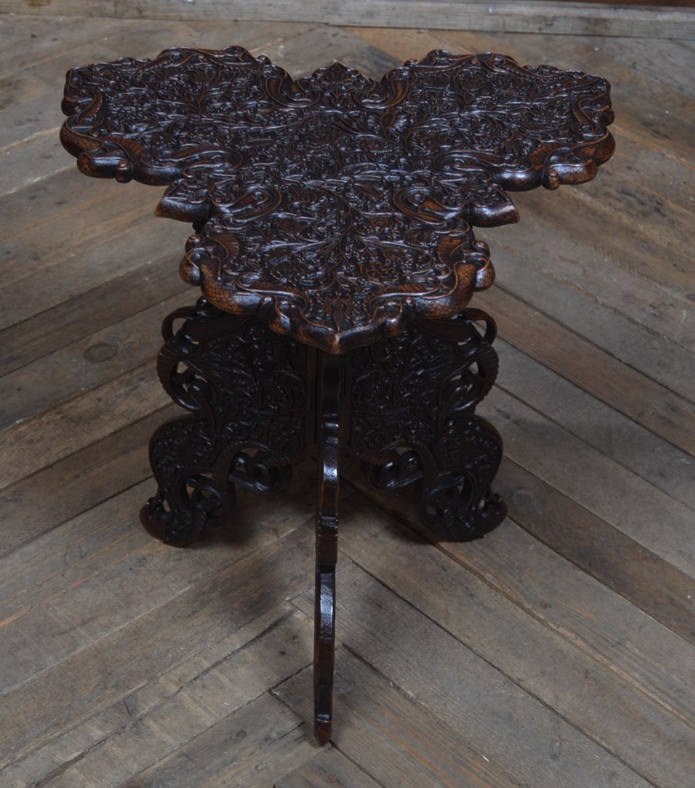 Middle Eastern Carved Hardwood Folding table