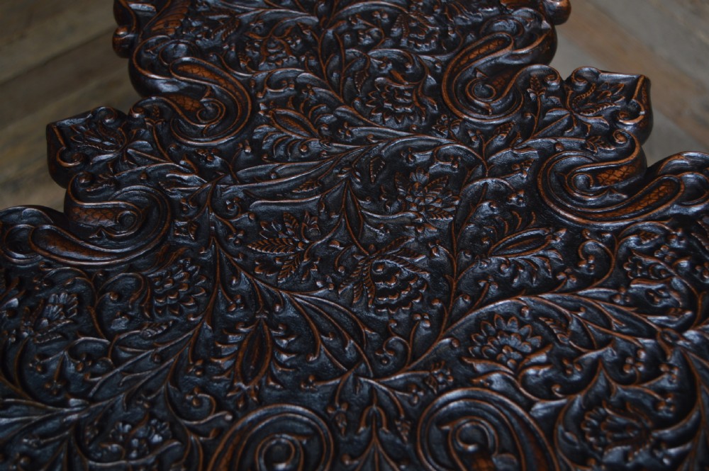 Middle Eastern Carved Hardwood Folding table View IX