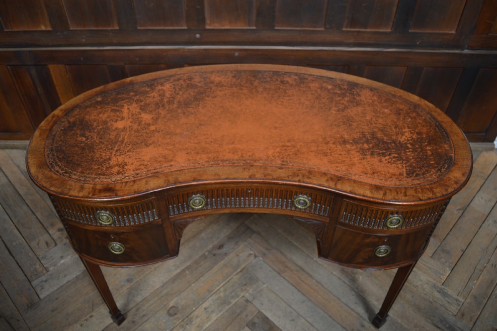 Edwardian Freestanding Kidney Shaped Desk View XIII
