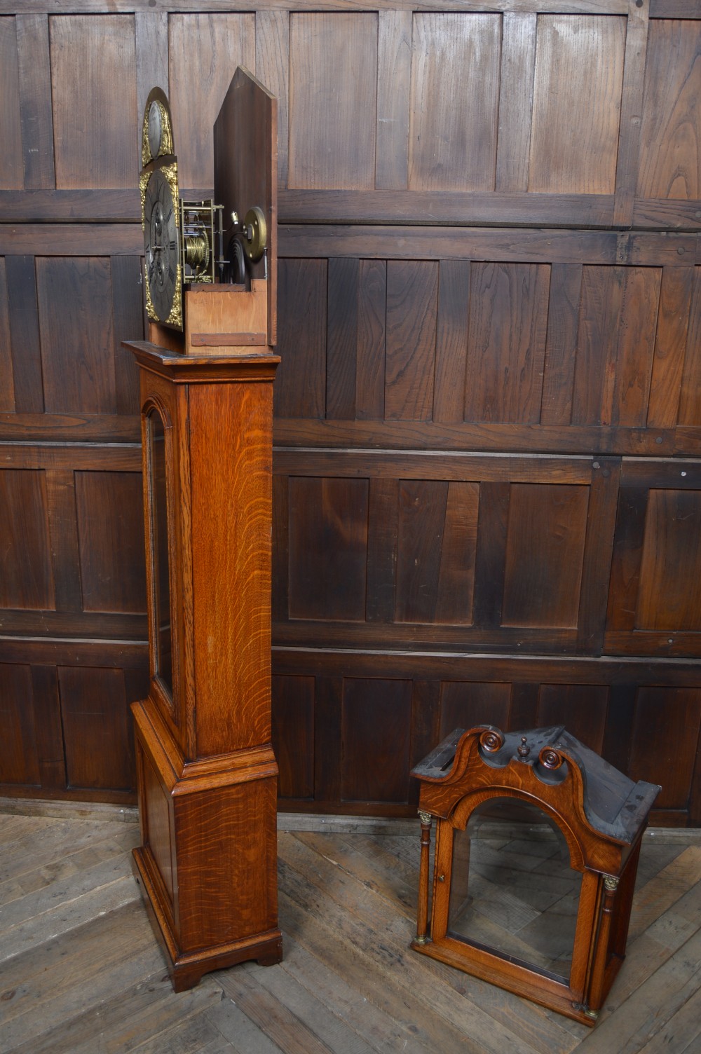 Victorian Oak Grandfather Clock View XVI
