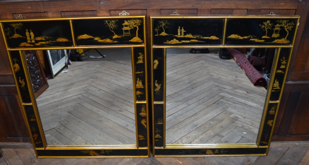 Black Chinoiserie Mirror View IV