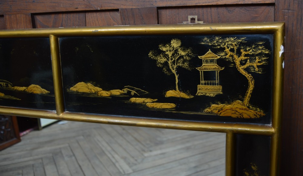 Black Chinoiserie Mirror View VI