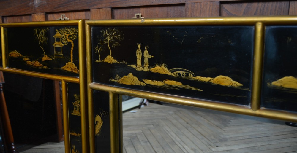 Black Chinoiserie Mirror View VII