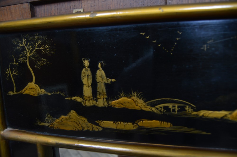 Black Chinoiserie Mirror View XI