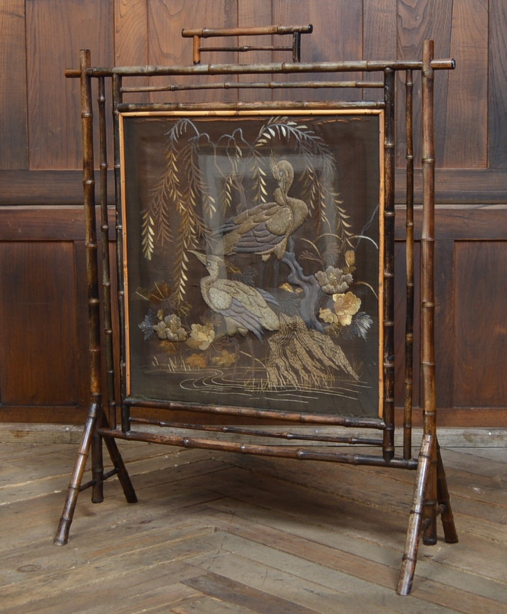 Edwardian Bamboo Fire Screen