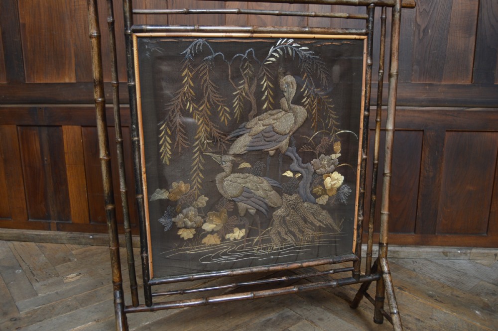 Edwardian Bamboo Fire Screen View VI