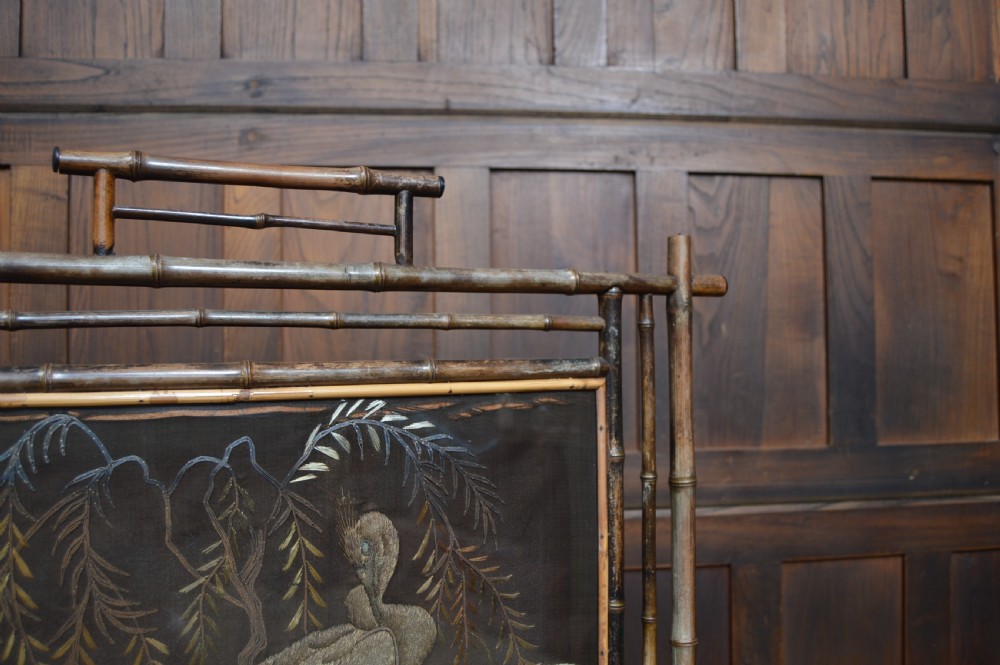 Edwardian Bamboo Fire Screen View IX