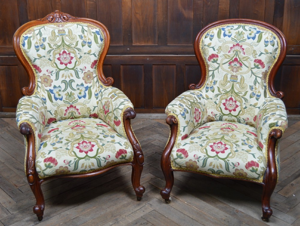 Pair of Victorian Mahogany Parlour Chairs