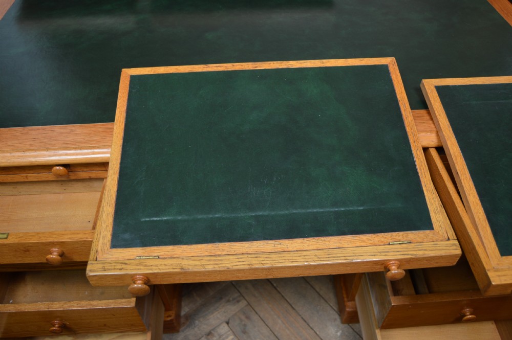 Victorian Scottish Oak Partner Desk View XI