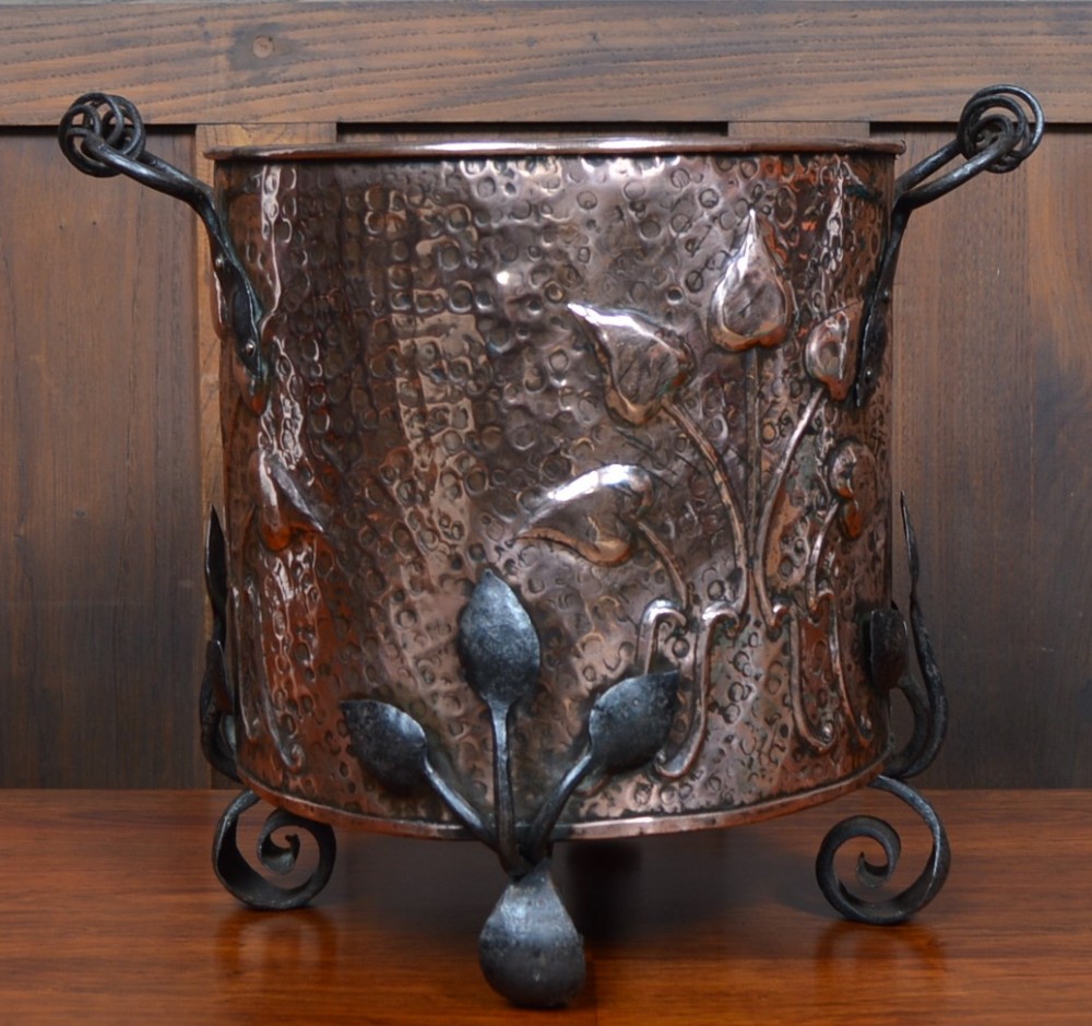 Art Nouveau Copper Bucket