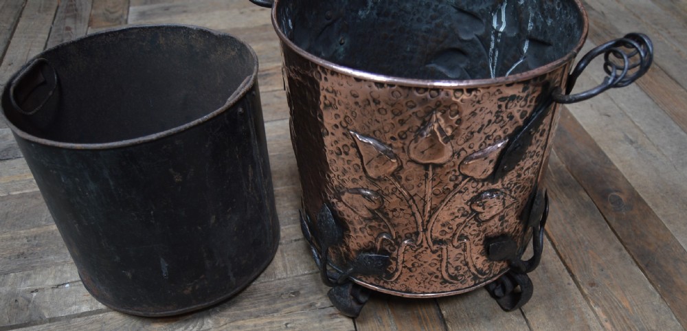 Art Nouveau Copper Bucket View XV