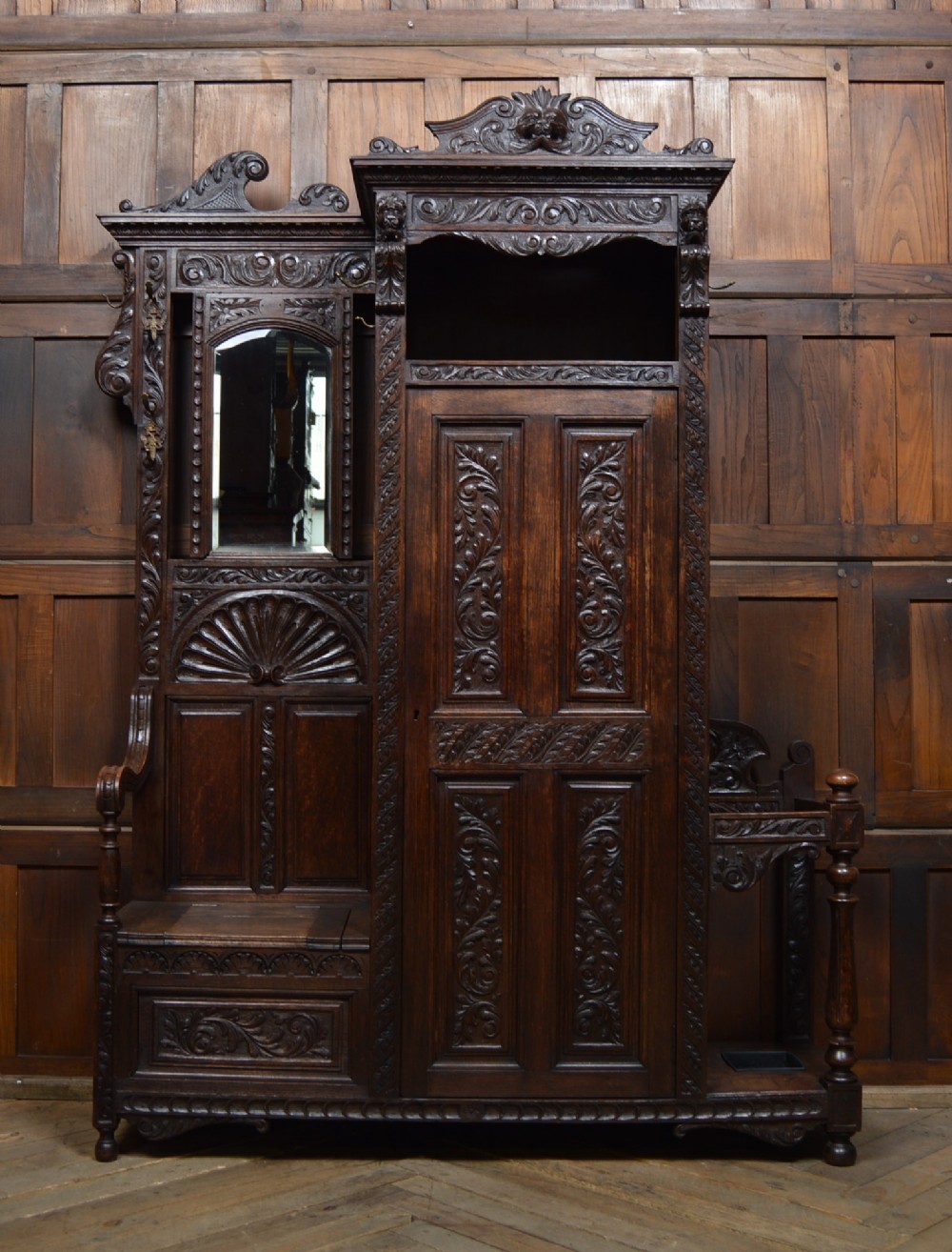 Victorian Oak Hall Stand