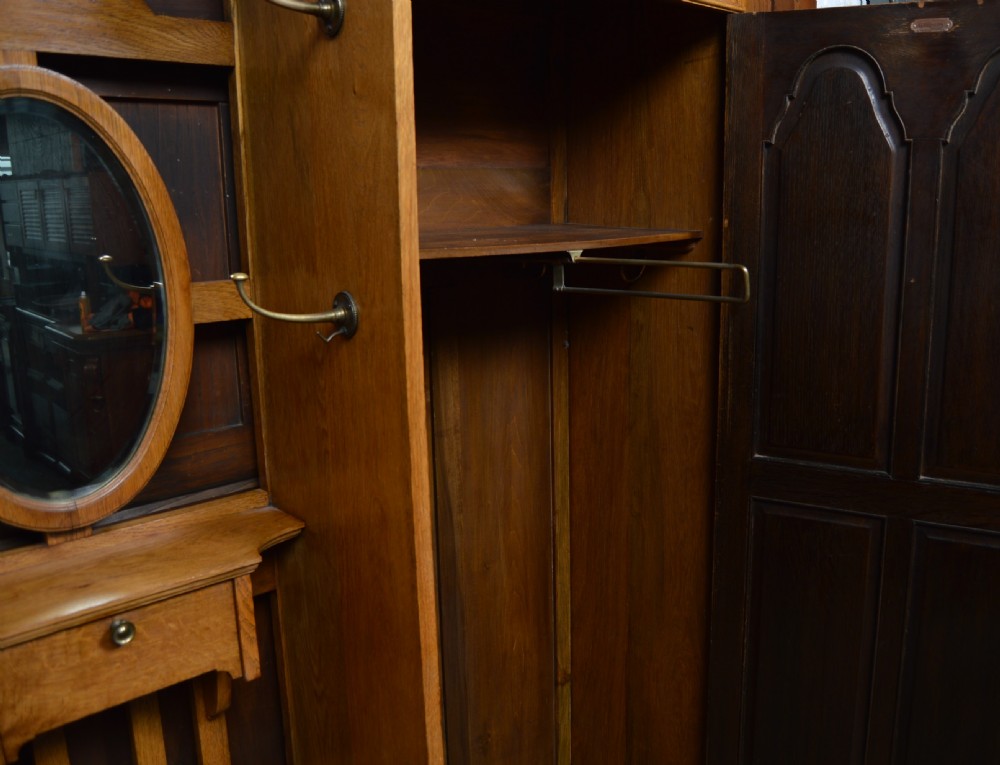 Edwardian Scottish Oak Hall Stand/Robe View IX