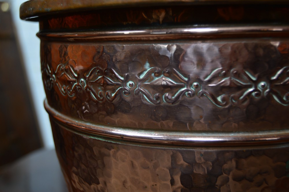 Edwardian Hand-Planished Copper Bucket View IV