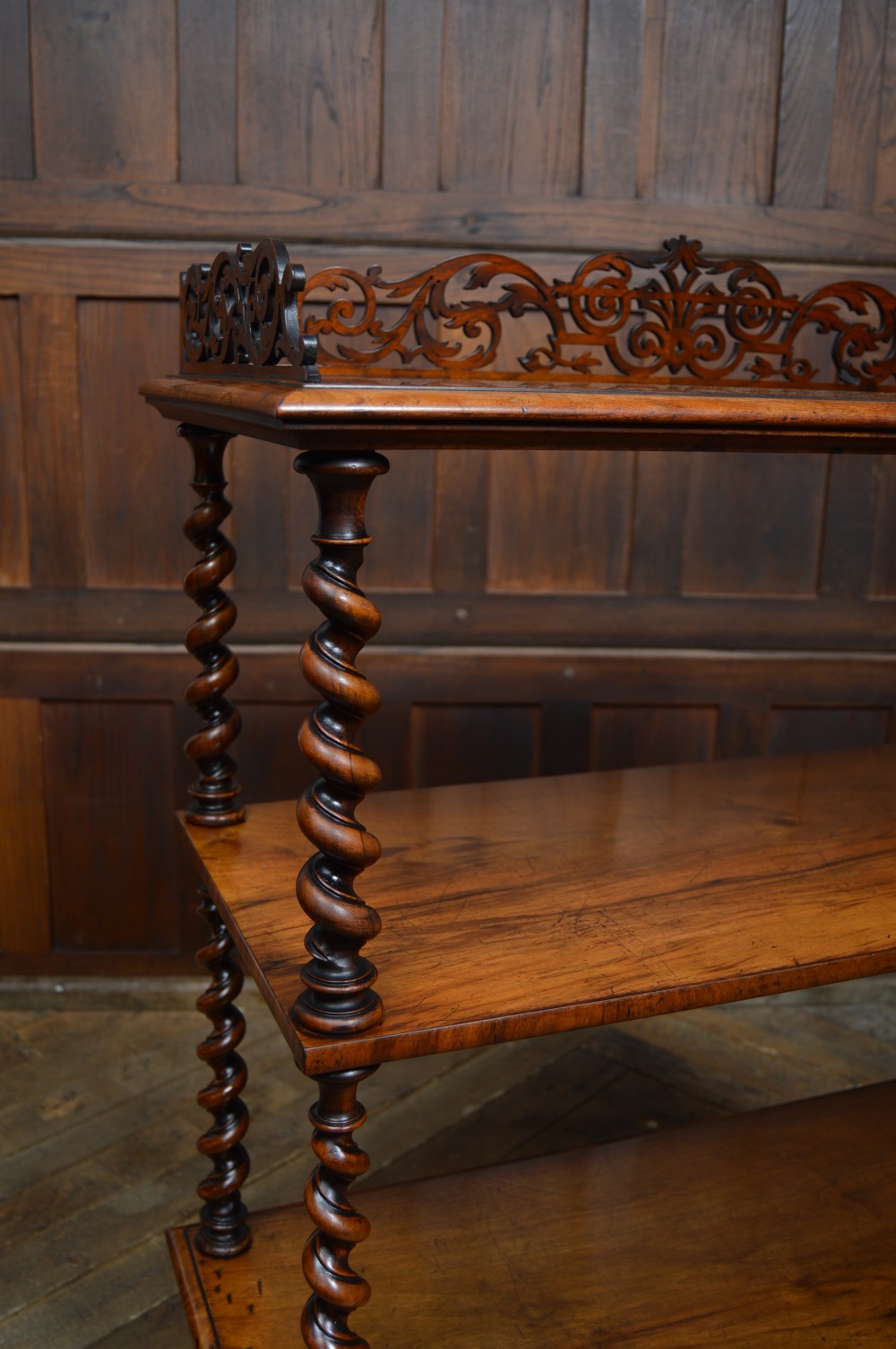 Victorian 3 Tier Walnut Whatnot View VI