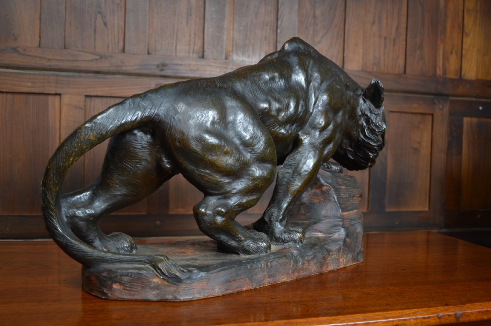Richard Aurili Terracotta Sculpture FELINE LENONESSA  View IV
