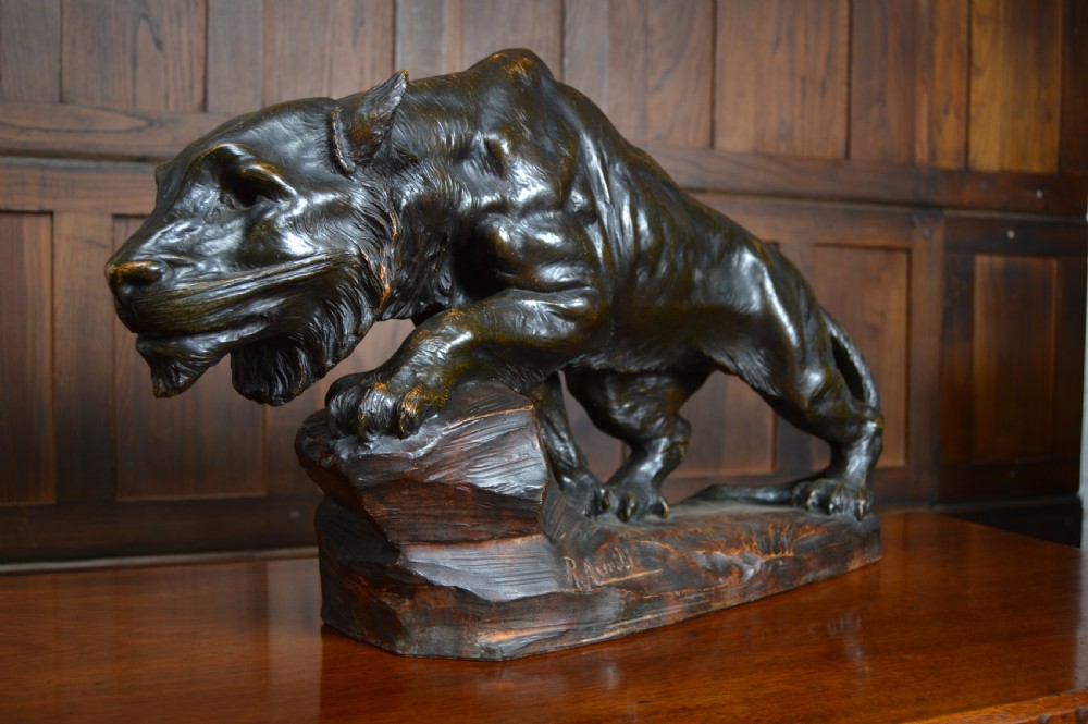 Richard Aurili Terracotta Sculpture FELINE LENONESSA  View V