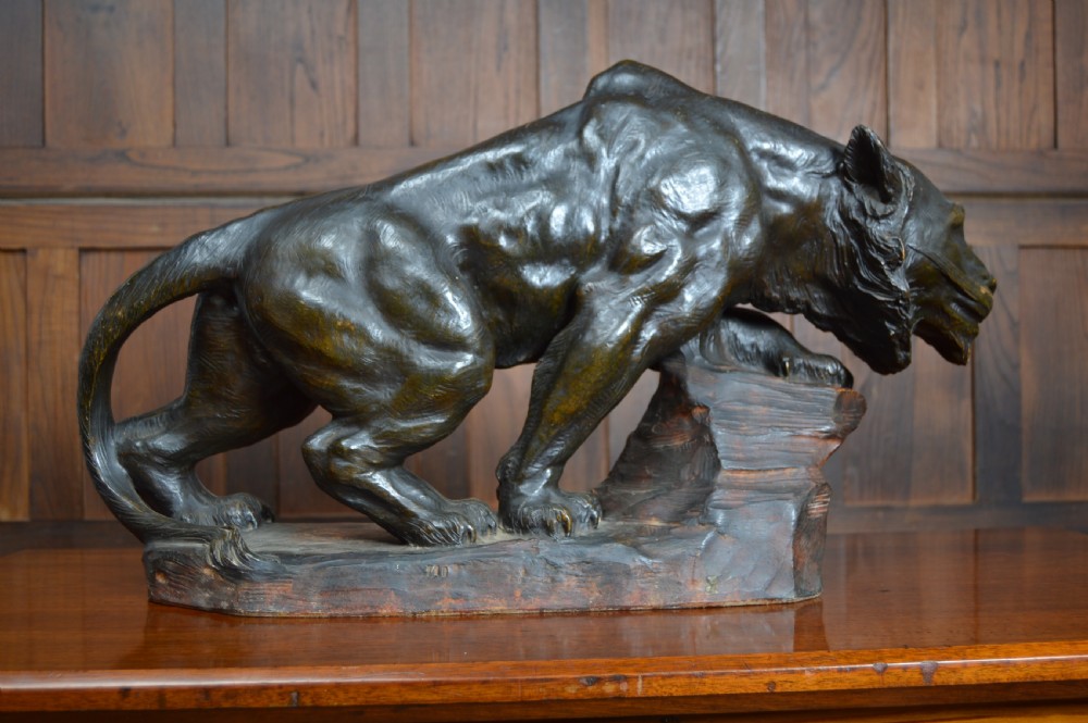 Richard Aurili Terracotta Sculpture FELINE LENONESSA  View VIII