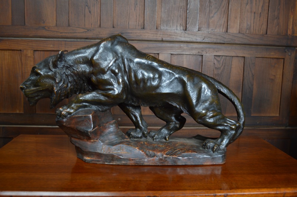 Richard Aurili Terracotta Sculpture FELINE LENONESSA  View XI