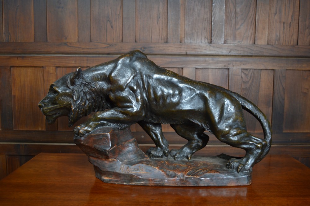 Richard Aurili Terracotta Sculpture FELINE LENONESSA  View XII
