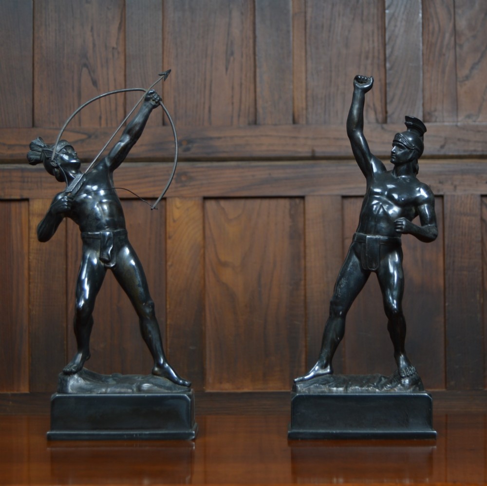 Pair of Spelter Roman Figures