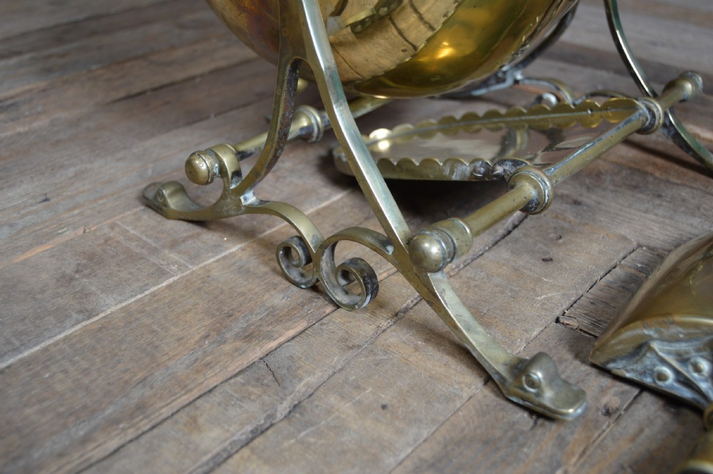 Edwardian Swing Brass Coal Bucket View V
