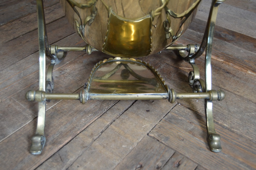 Edwardian Swing Brass Coal Bucket View VI